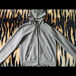 Mens Grey Polo RL zip-up